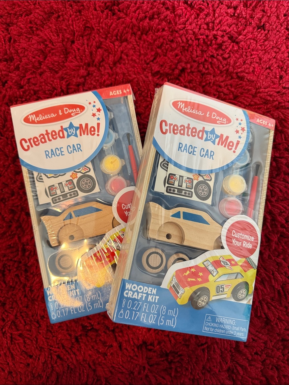 2 Melissa & Doug Created by Me! Race Car Wooden Craft Kits